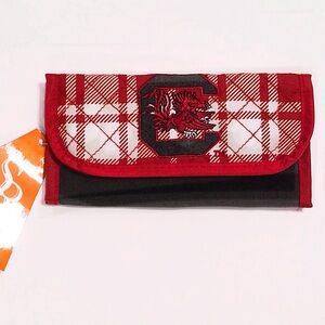 NWT SOUTH CAROLINA GAMECOCKS Ladies Trifold Plaid Quilted Wallet RARE & HTF